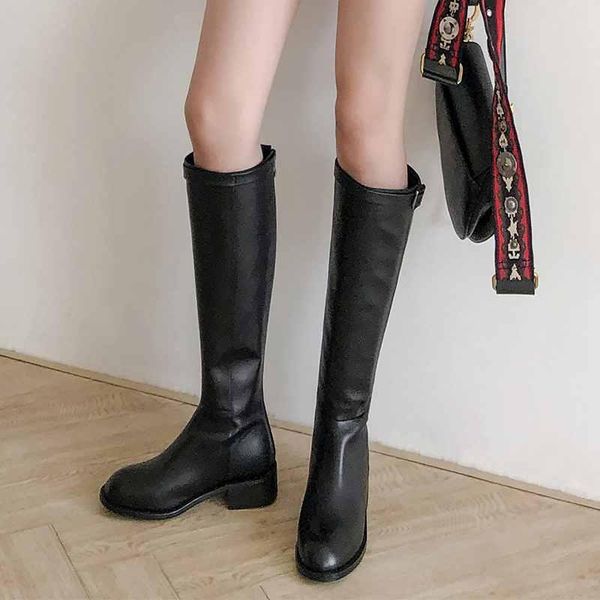 

boots riding women's thigh high classic cow leather knight keep warm motorcycle botas mujer, Black