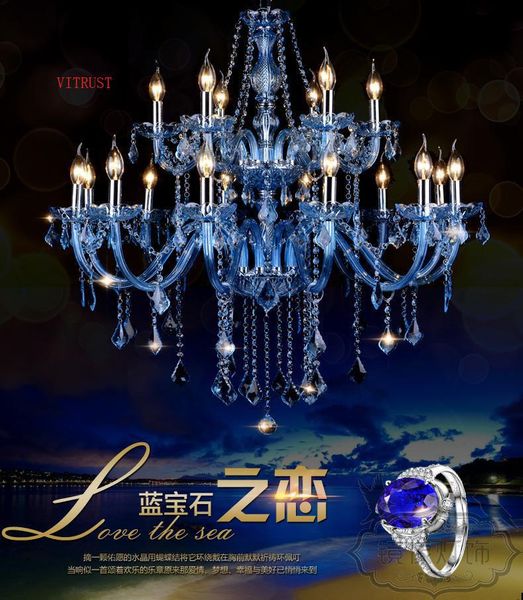 

chandeliers blue crystal chandelier lightings fixture modern hanging lamps homeliving room dining bedroom large luxury k9 cristal lustres de