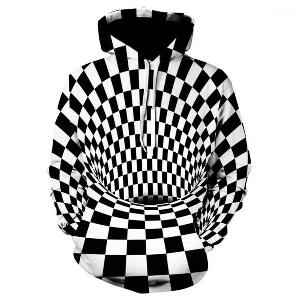 

3d hoodies men geometric vertigo print hooded sweatshirts fashion cool hypnotic pullover winter tracksuitsshiping men's &, Black