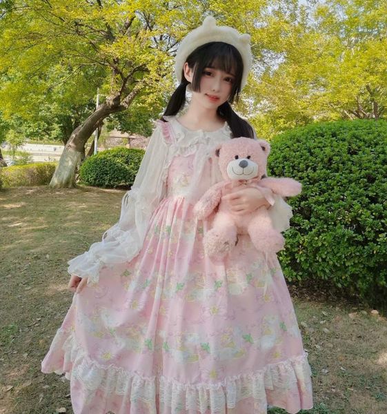 

japanese lolita style harajuku gothic bandage bow patchwork girl cosplay kawaii ruffles sleeveless party camisole dress casual dresses, Black;gray