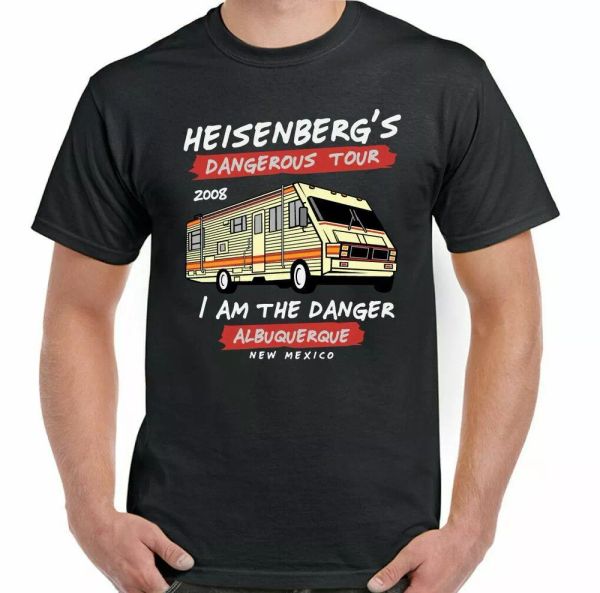 

t-shirt breaking bad heisenberg's dangerous tour men funny inspired range, White;black
