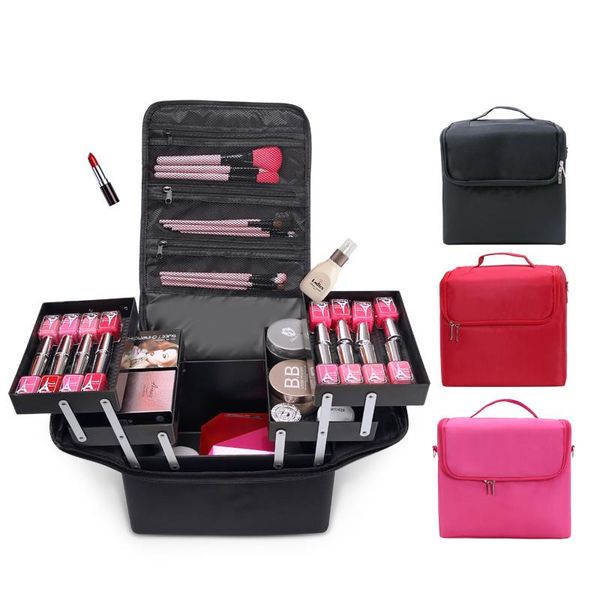 

professional make up bag women cosmetic bags case oxford female korean makeup box large capacity travel wash & cases
