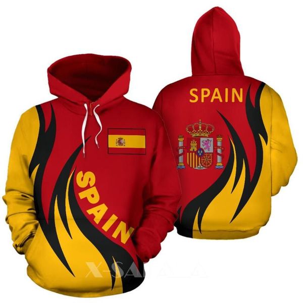 

men's hoodies & sweatshirts spain hoodie (zip) coat sweatshirt spaint style 3d full print size man women outwear zipper pullover unisex, Black