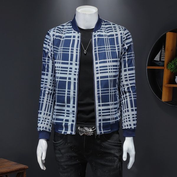 

the fine fleece hoodies men's plaid baseball collar jacket in spring, Black