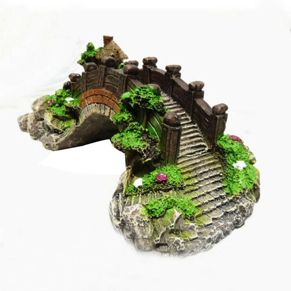 

decorations aquarium resin decoration artificial bridge pavilion tree rockery fish tank landscape ornaments