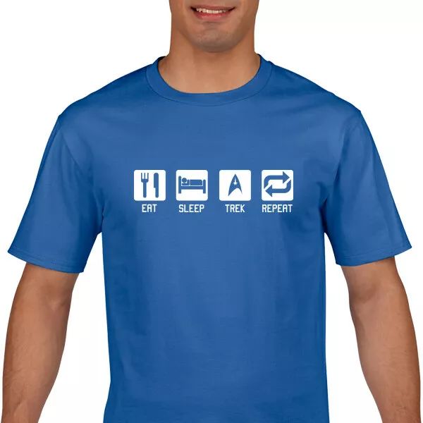 

star trek t shirt - eat sleep trek repeat t shirt - star trek, White;black