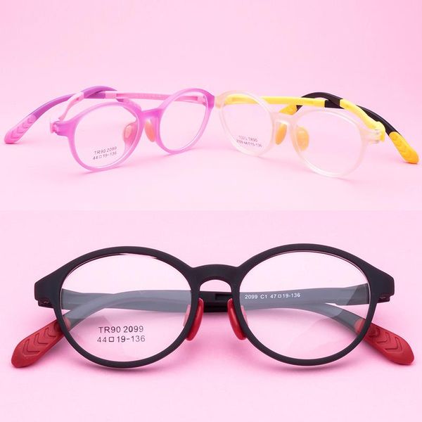 

fashion sunglasses frames children's soft tr90 eyeglass frame fall resistant young students comfortable round, Black