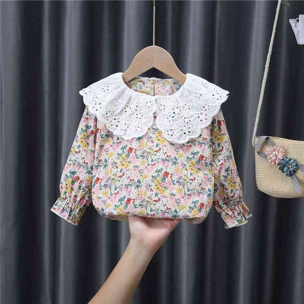 

baby girls blouse flower spring autumn kids shirt for toddler long sleeve blouses children clothing girl infant 90~130, White;black