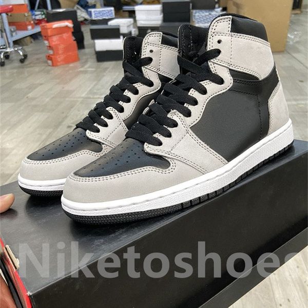 

1 high og light smoke grey casual shoes wolf grey shadow 2.0 sports sneaker trainers shadow grey, Black