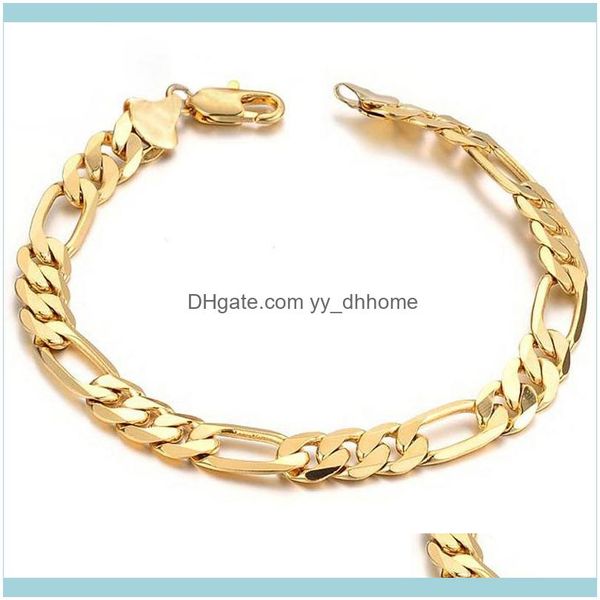 

link, bracelets jewelry6mm/10mm classic vintage gold color figaro chain bracelet men punk hip hop jewelry drop delivery 2021 epp0j, Black
