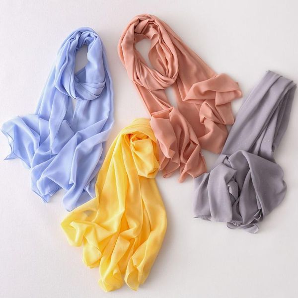

scarves muslim glitter chiffon hijab scarf women solid color malaysia headscarf islamic long shawls turban wrap foulard femme, Blue;gray