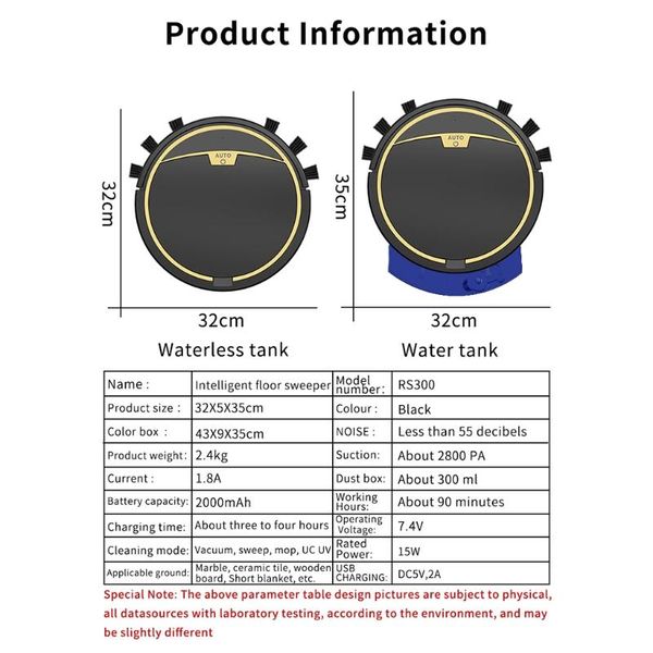 

2800pa smart robot vacuum cleaner wet and dry mop with water tank h05f cleaners