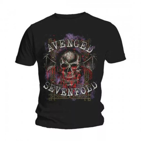 

avenged sevenfold bloody trellis authorized a7x men t-shirt, White;black
