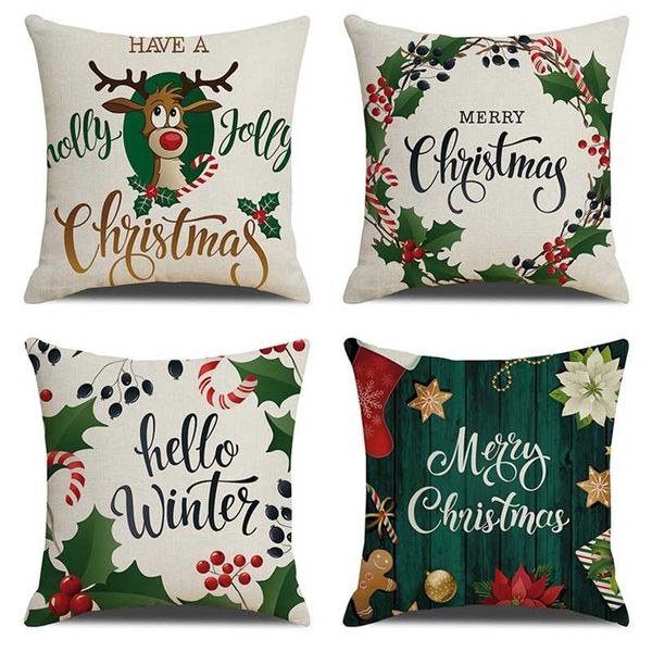 

cushion/decorative pillow nordic style cover snowflake elk christmas tree printed cushion case home party bedroom chair bed sofa pillowcase