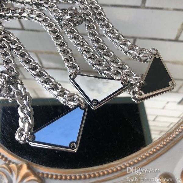 

fashion necklaces designer jewelry men love heart pendants wedding triangle valentine's day 5 colors diamond 45cm chain gold pendant ne, Silver