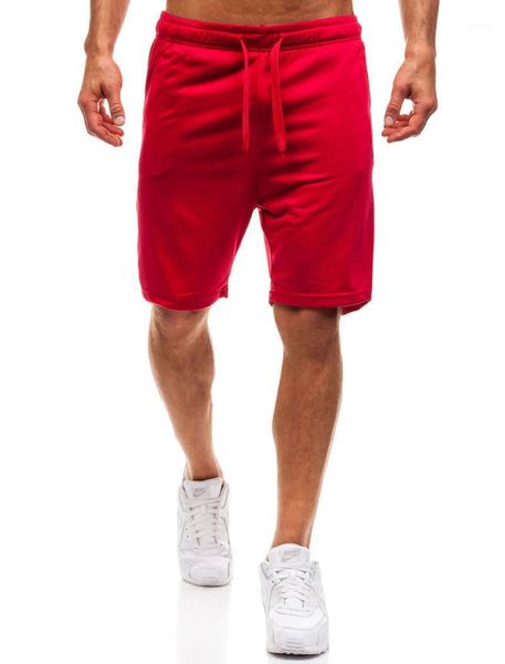 

solid-color shorts for men knee length trousers men's, White;black