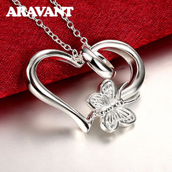 

silver heart pendants necklaces chains women wedding jewelry accessories
