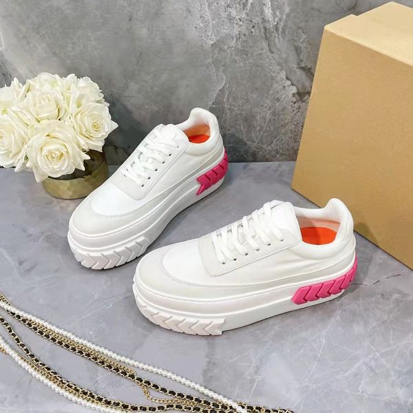 

luxury designer women casual shoes leather fabric breathable tyre raised soled outdoor platform sneakers fashion ladies increasing height tr, Black