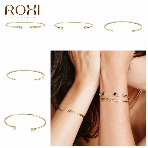 

bangle roxi copper open style pearl bracelet for women girls charms girl pulseras mujer jewellery bransoletki damskie, Black