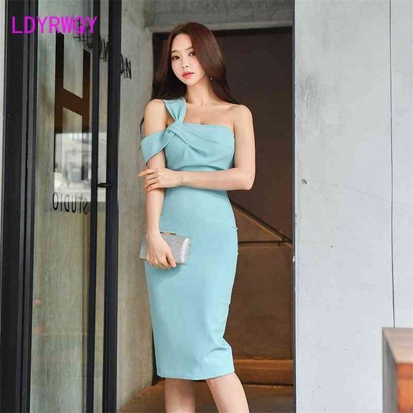

ldyrwqy summer product korean style slim tube temperament fashion solid color hip dress 210603, Black;gray
