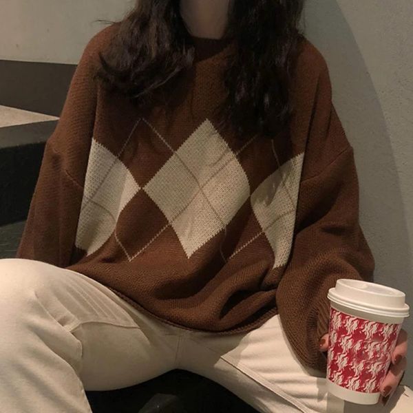 

women's sweaters women knitted sweater fashion oversized pullovers ladies winter loose korean college style jumper sueter mujer, White;black