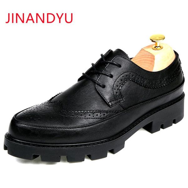 

dress shoes thick sole oxford formal leather men elegant black wedding party for office