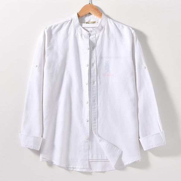 

men's dress shirts cotton shirt autumn casual versatile solid color thin long sleeve, White;black