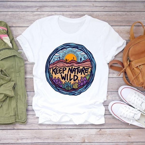 

outside travel vacation short sleeve women summer fall print lady womens graphic female tee, White