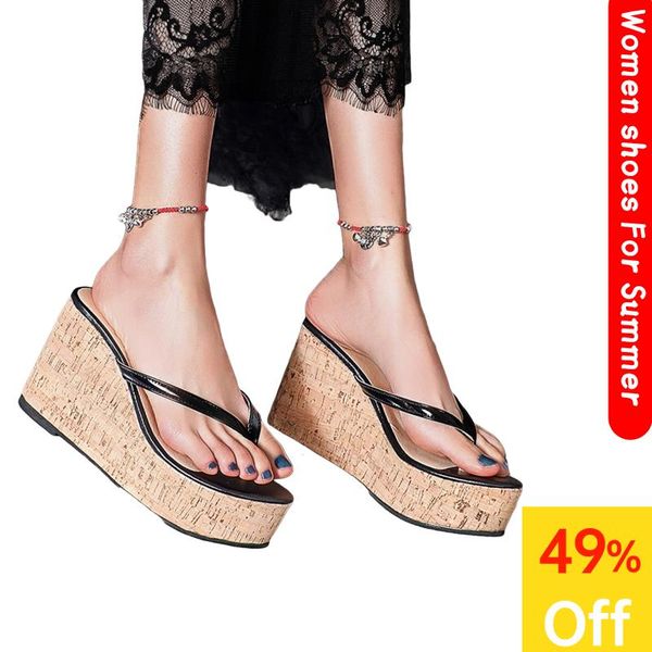 

dress shoes 2021 fashion ladies summer women's sandals platform bottom female clip toe women zapatillas mujer, Black