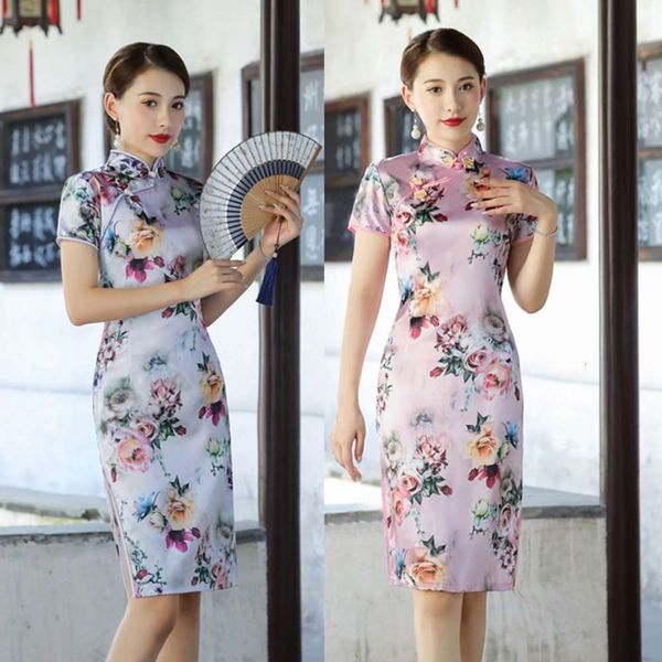 

spring style cheongsam for young girls, Black;gray