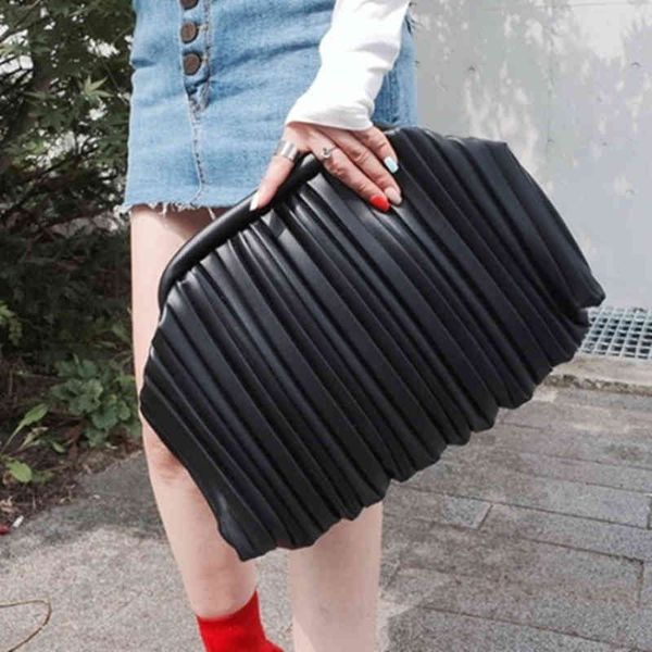 

evening bags women shoulder dumpling clip purse pleated cloud underarm clutch ruched pouch tote handbag ptds