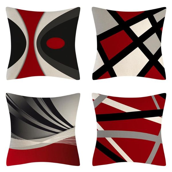 

pillow case modern fashion home decorative pillowcases abstract red black bedroom living room car seat sofa soft cushion covers
