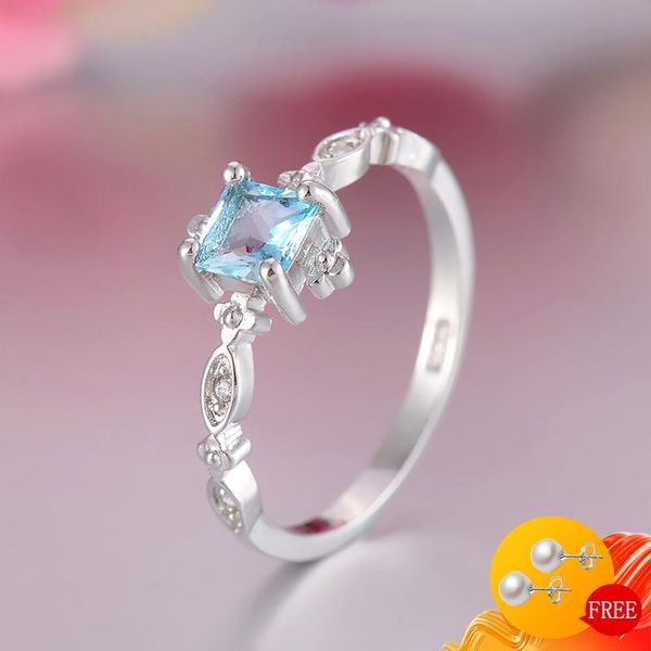 

cluster rings trendy ring 925 silver jewelry with sapphire zircon gemstone finger for women girl wedding engagement party accessories, Golden;silver