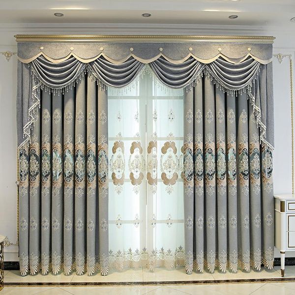 

curtain & drapes european style shading embroidery light luxury atmosphere finished product curtains for living dining room bedroom