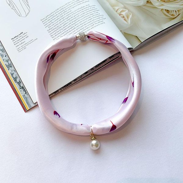 

scarves spring women silk scarf vintage polka dot double-sided tied ribbon narrow hand bag straps hair female blue, Blue;gray