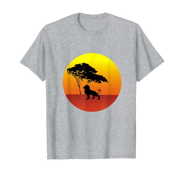 

africa - lion sunset pride pose - king of the savanna t-shirt, White;black