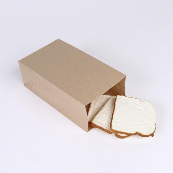 

100pcs kraft paper bag bakery bags candy packaging takeaway toast bread (yellow) gift wrap