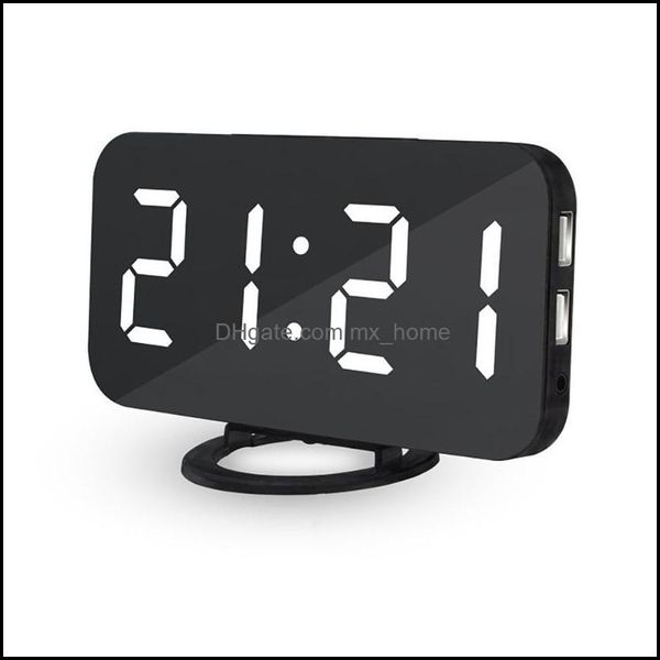 Outros relógios acessórios Decoração de casa LED LED Digital Clock USB Mobile Phone Charging espelho eletrônico SN Função Hora da mesa da mesa da mesa