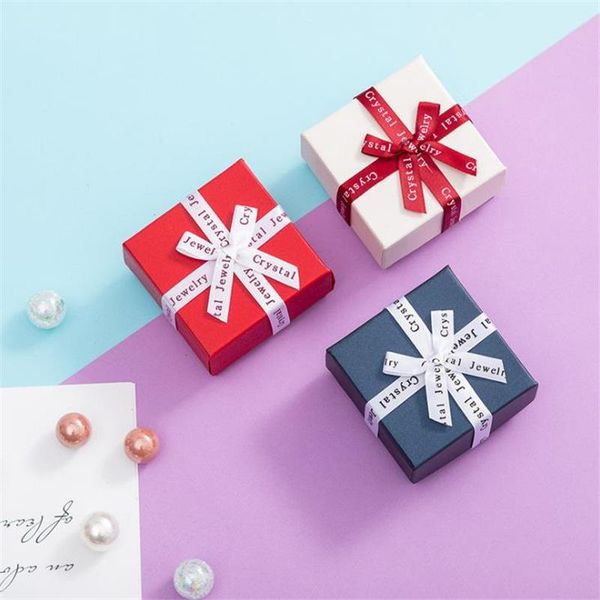 

gift wrap 12pcs/lot high grade jewellery box bowknot pendant case display for earring necklace ring watch beauty jewelry