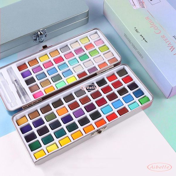 

gift sets professional 50/72/90/100 colors solid watercolor paints set artist water coloring paint for drawing art supplies