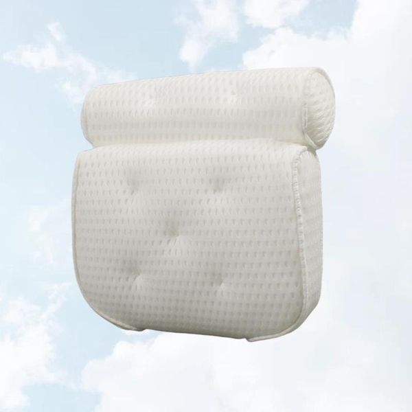 

other bath & toilet supplies 4d bathing pillow spa tub mesh suction head neck rest for home bathroom white