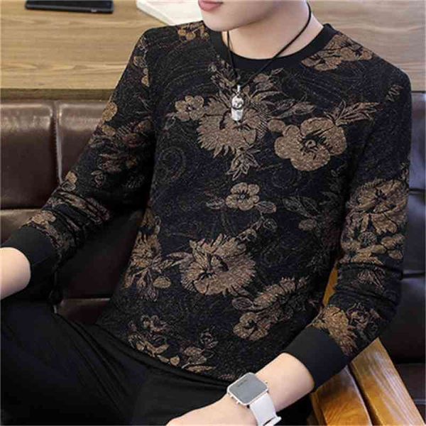 

long-sleeved t-shirt autumn and winter models, trendy men's modal, clothing, cashmere 210420, White;black