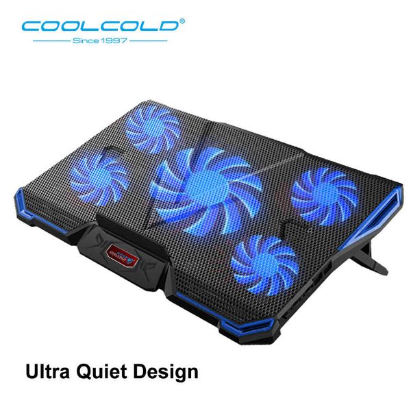 

lapcooling pads adjustable angles cooler ergonomic notebook pad with five led fan for 11'' 15.6'' 17''notebook
