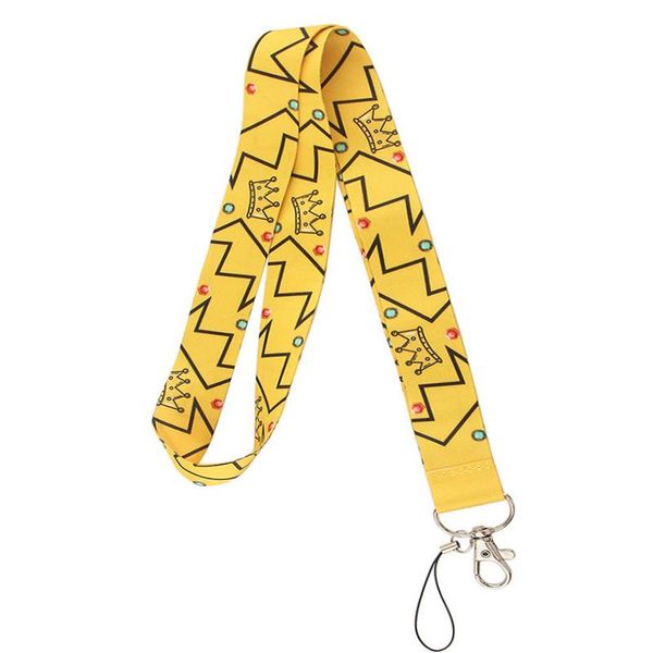 

cell phone straps & charms cute cartoon crown neck strap keychain lanyard for keys id card badge holder diy hanging rope webbing ribbon mobi