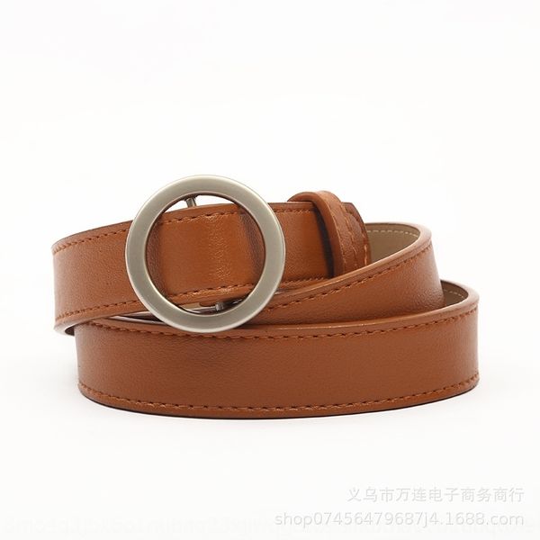 

6j1t belts 's fornew eyeless roundwomen's neeyeless roundbelt for women, Black;brown