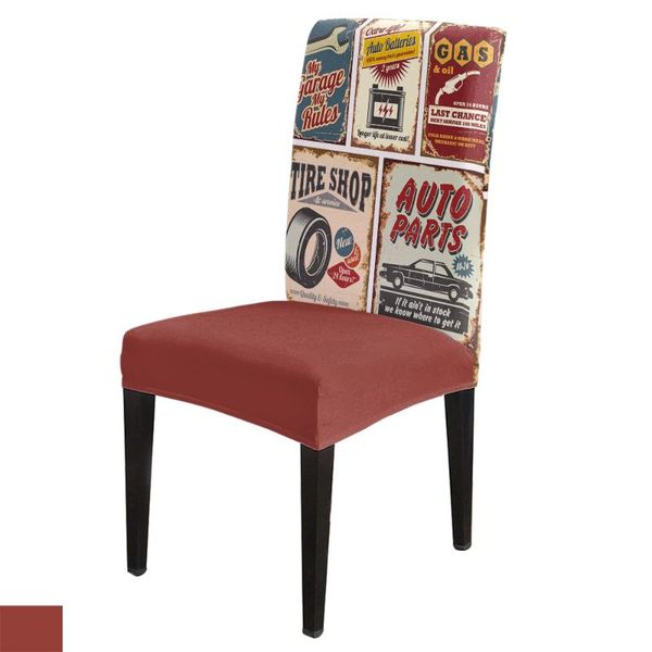 

chair covers dining vintage car road mechanic poster cover spandex elastic el wedding supplies