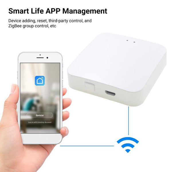 

smart home control zigbee gateway hub for thermometer hygrometer alexa google tuya app remote bridge