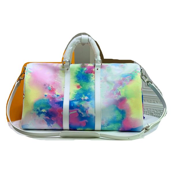 

designer fashion men and women travel bag canvas leather large capacity shoulder back handbags princess size 50-29-23cm