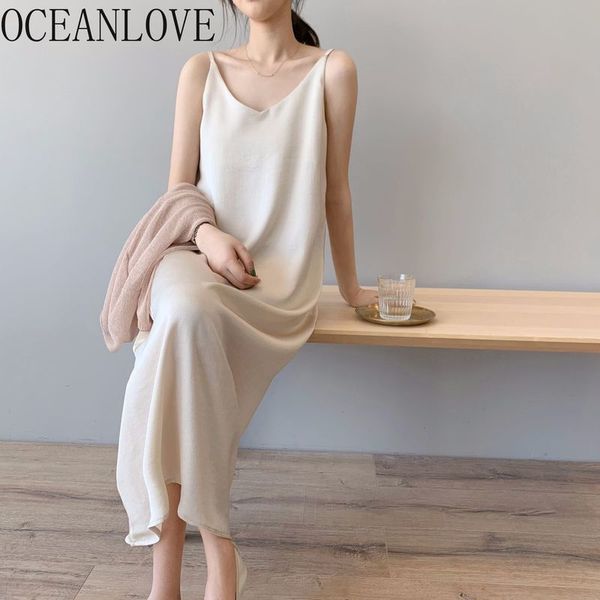 

dress women satin v neck elegant spring summer vestidos all match korean solid long dresses j005 210415, Black;gray