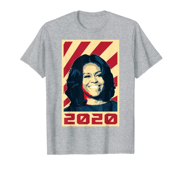 

michelle obama 2020 president retro propaganda t-shirt, White;black